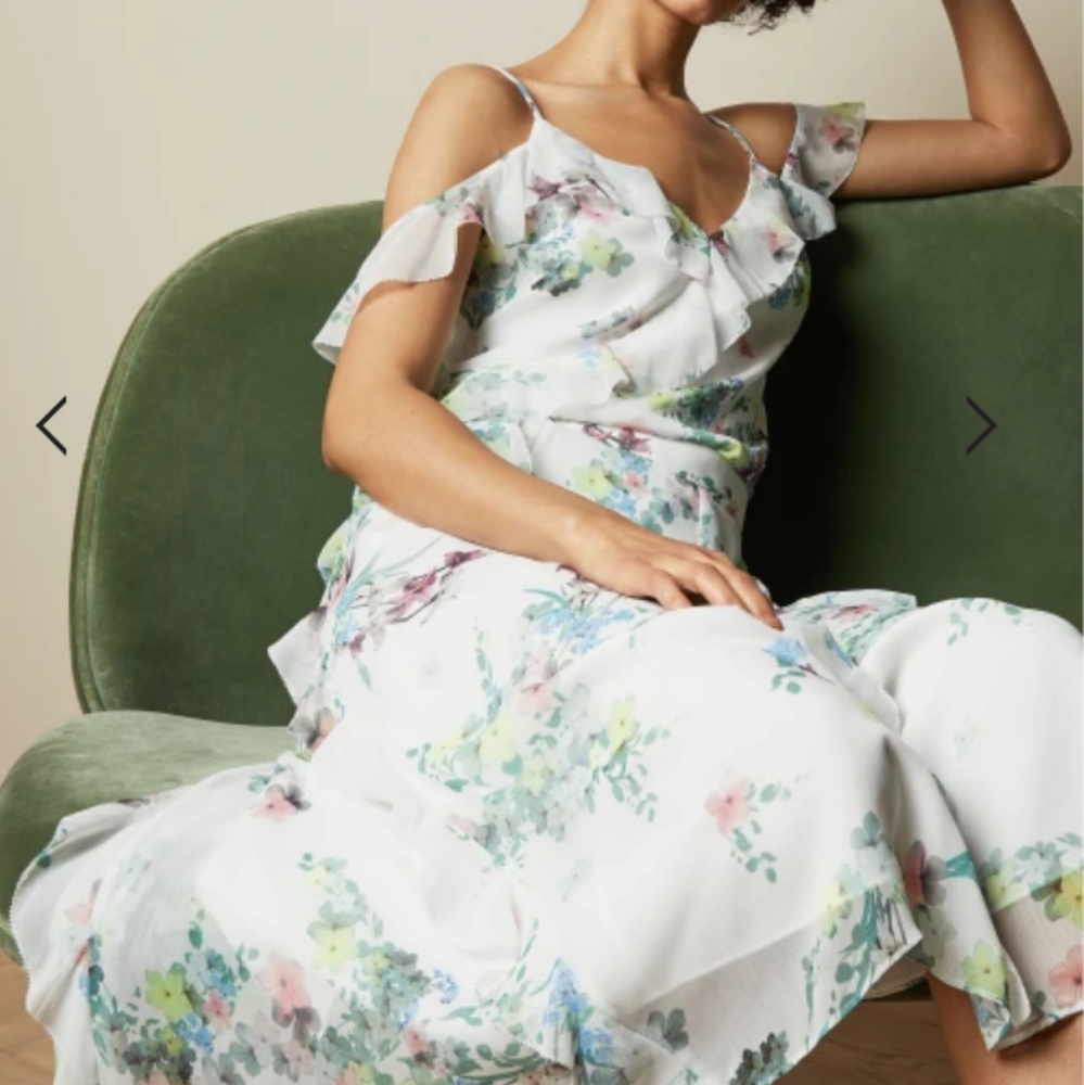 Ted Baker ruffle Floral top US size 8-10 NWT